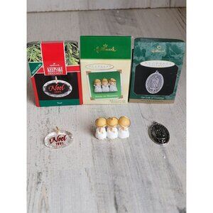 Hallmark angel Noel religious miniature ornament Xmas set‎ Guadalupe